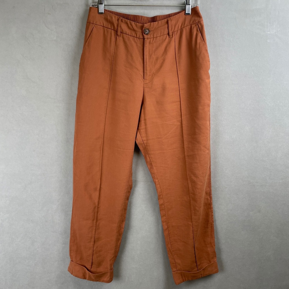A New Day Roasted Brown High Rise Taper Front Seam Trousers Pants Boho Earthy‎ 8